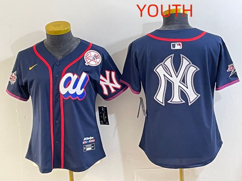 Youth 2025 New York Yankees Blank Drak Blue All star Nike MLB Jersey style 015->youth mlb jersey->Youth Jersey